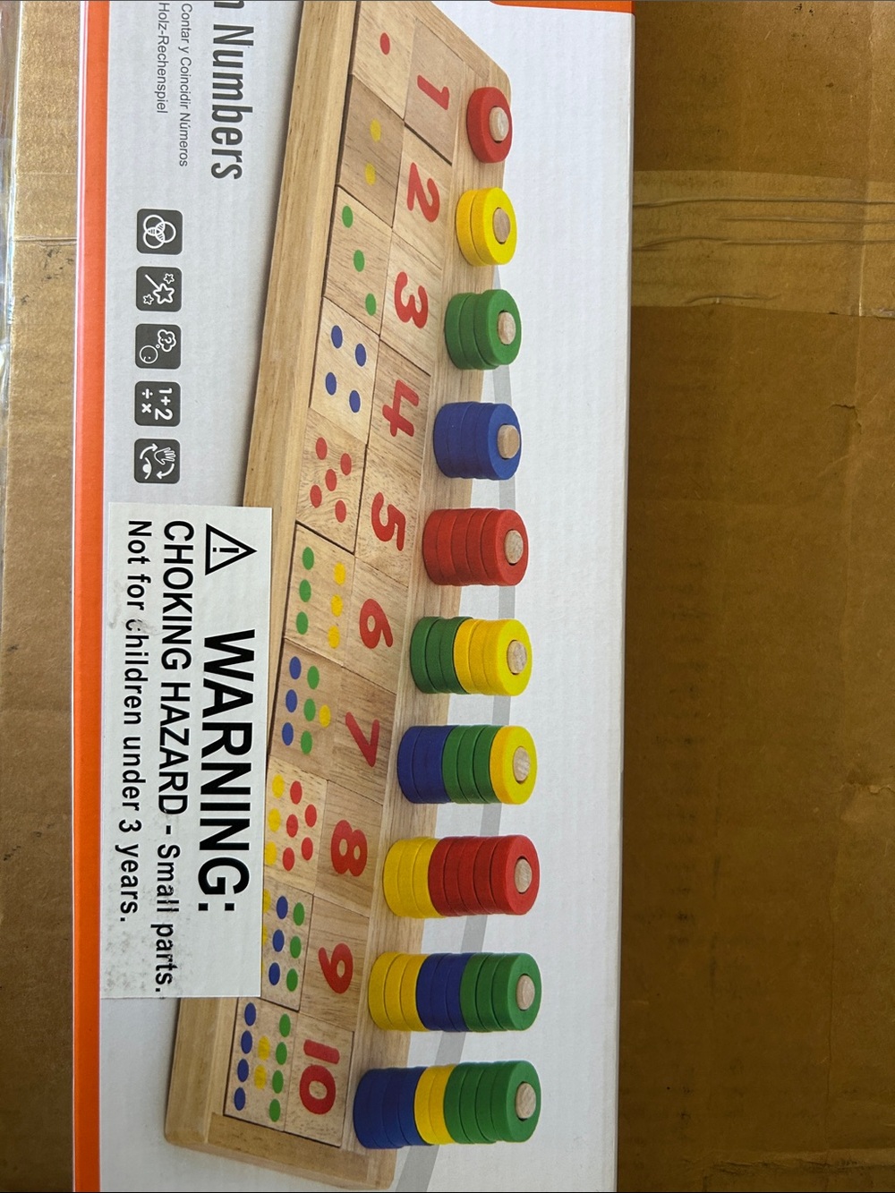Wooden Number Stacking Toy - Multicolor Educational Counting Game